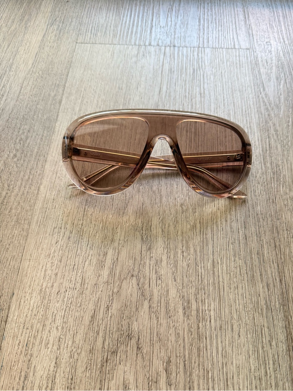 quay australia set list clear tan aviator shield shape statement sunglasses NEW